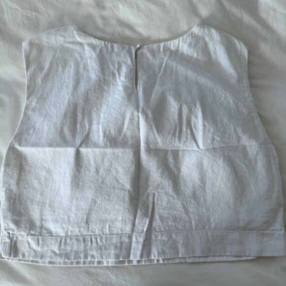 Abercrombie & Fitch Linen Blend Shell Top - White - Large - Picture 2 of 4